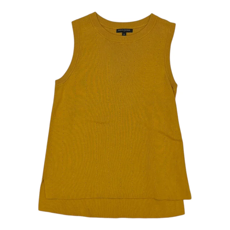 Vest Sweater By Banana Republic In Yellow, Size:M