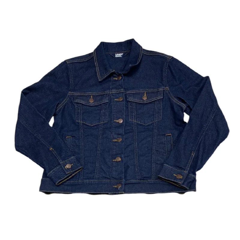 Jacket Denim By Lands End In Blue, Size: M