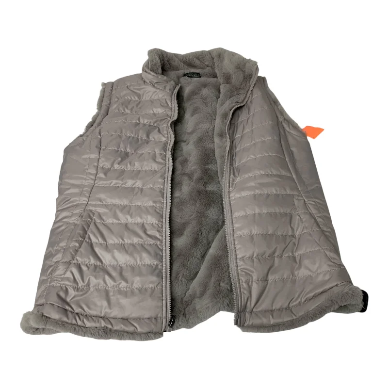 Vest Puffer & Quilted By Nicole By Nicole Miller In Grey, Size: L