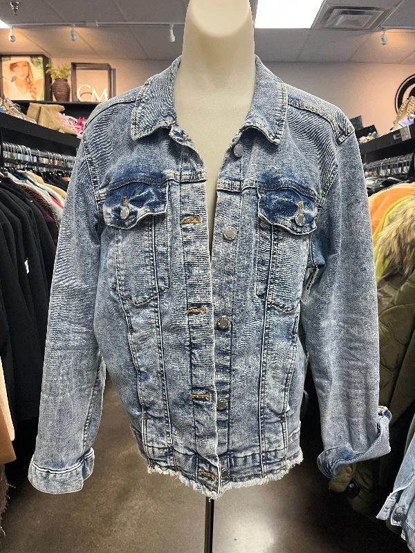 Jacket Denim By Simply Vera In Blue Denim, Size: L