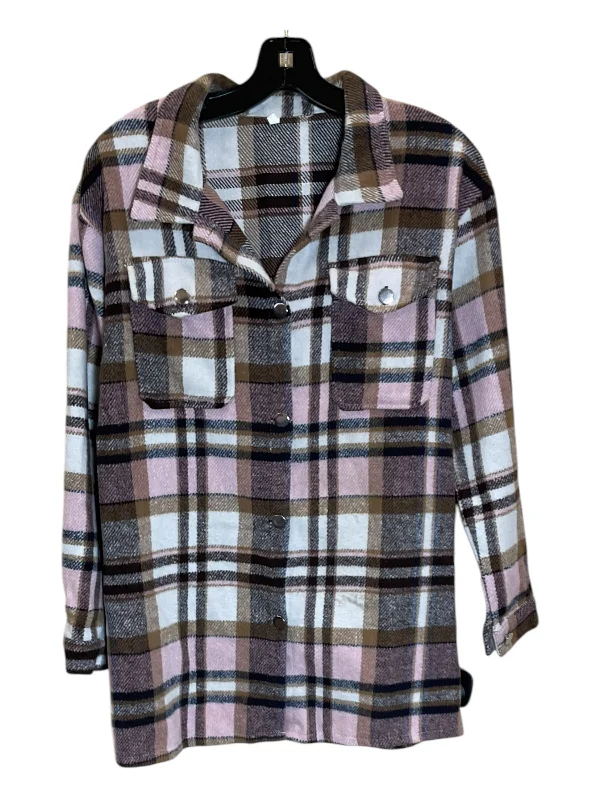 Jacket Shirt By Clothes Mentor In Plaid Pattern, Size: M