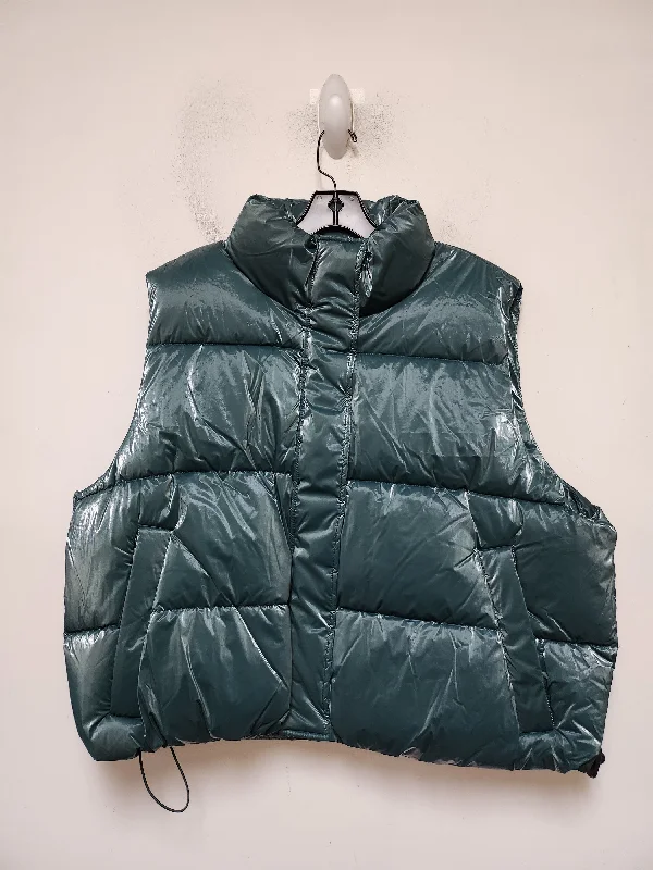 Vest Puffer & Quilted By Pink In Green, Size: Xxl