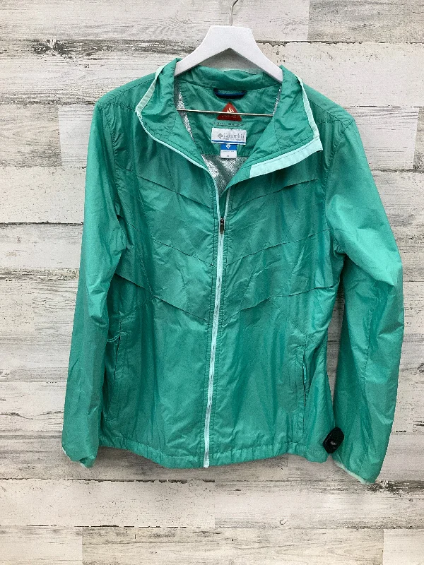 Jacket Windbreaker By Columbia In Teal, Size: Xl