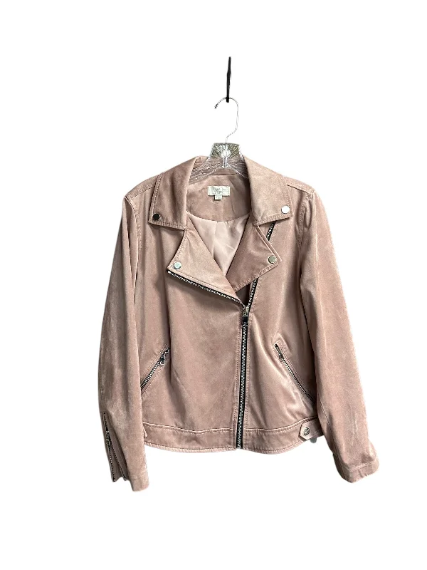 Jacket Moto By Loft In Pink, Size: M