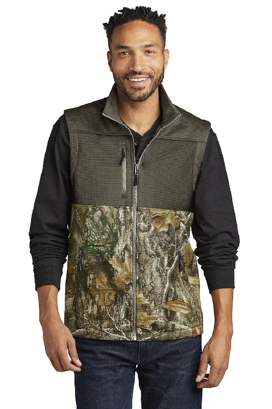 Russell Outdoors Mens Realtree Atlas Water Resistant Colorblock Full Zip Soft Shell Vest - Cargo Brown/Realtree Edge Camo - COMING SOON