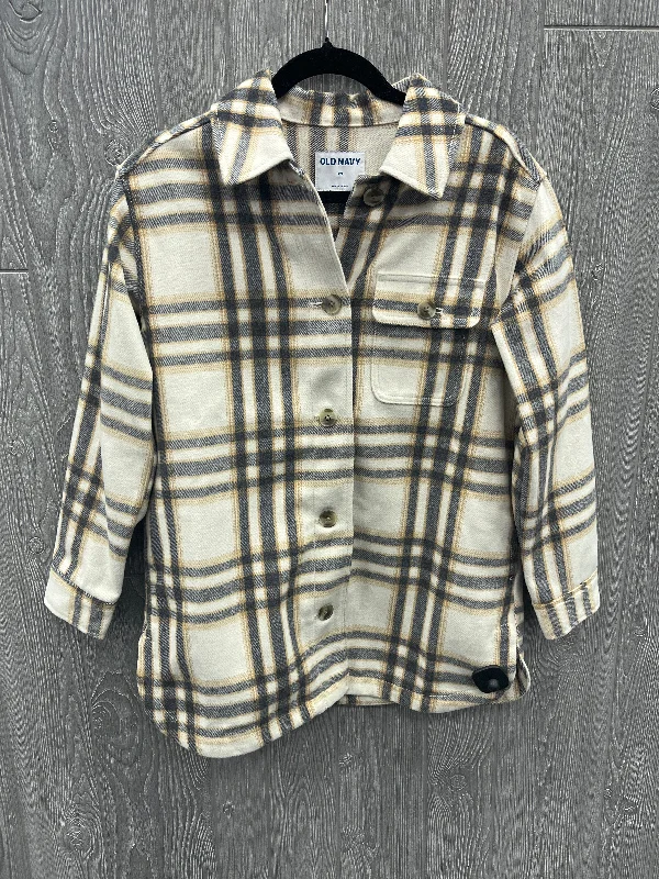 Jacket Shirt By Old Navy In Plaid Pattern, Size: Xs