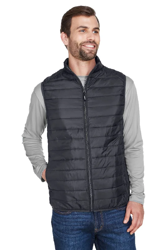 Core 365 Mens Prevail Packable Puffer Water Resistant Full Zip Vest - Carbon Grey