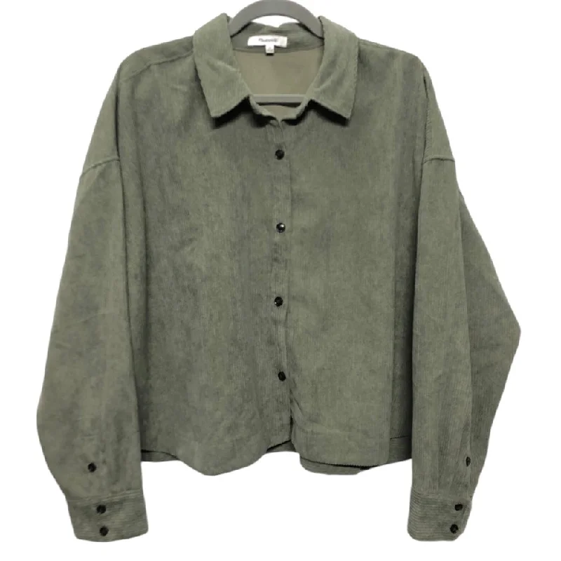 Jacket Shirt By Madewell In Green, Size:Xl