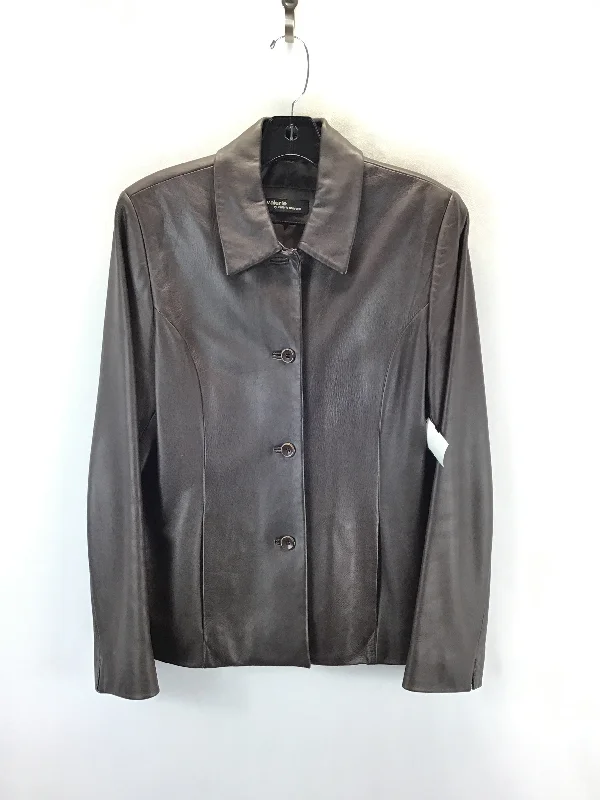 Jacket Moto By Valerie Stevens In Brown, Size: M