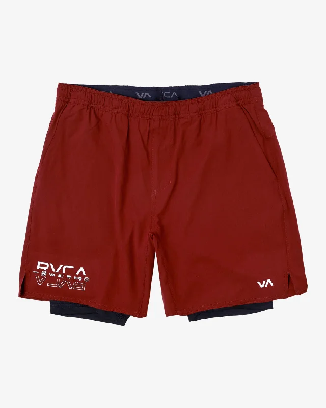 Yogger Train 2-In-1 17" Workout Shorts - Cardinal