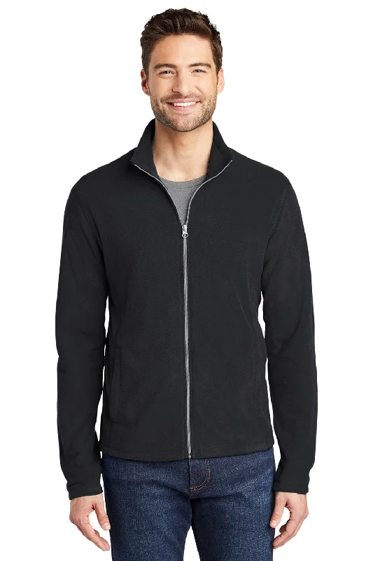 Port Authority Mens Microfleece Pill Resistant Full Zip Jacket - Black