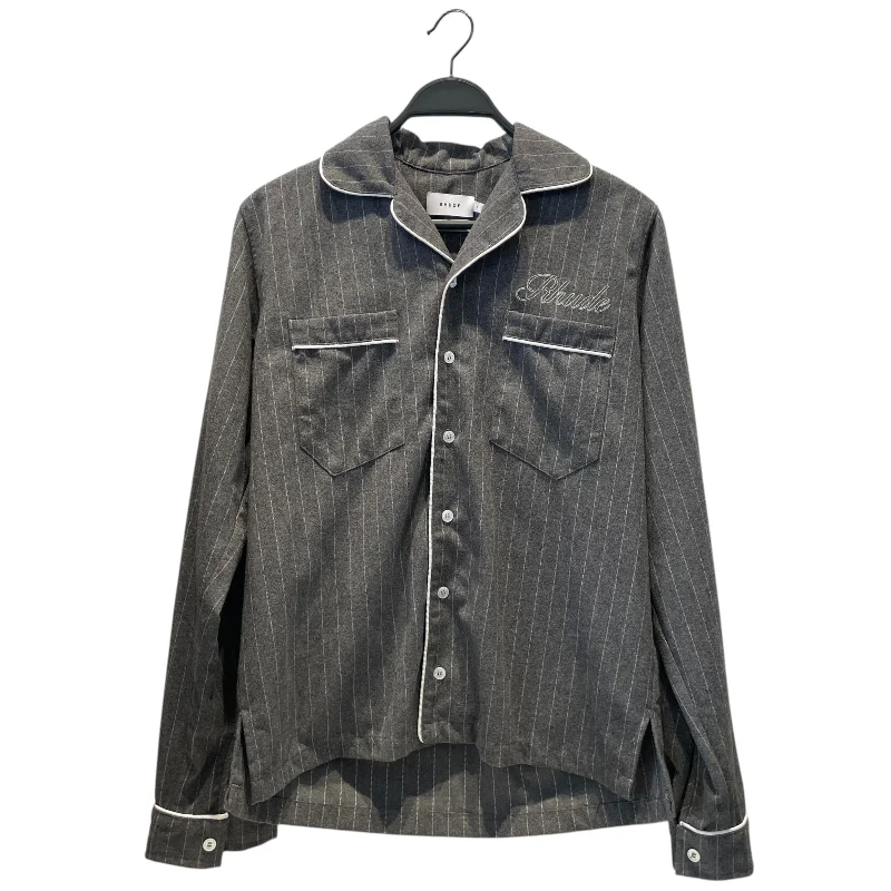 RHUDE/Jacket/S/GRY/Stripe/Pajama Embroidered Button Up