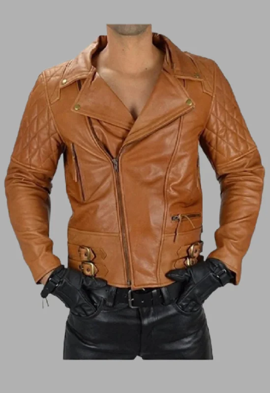 Biker Motorcycle Quilted Designer Leather Jacket