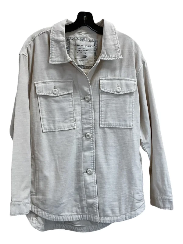 Jacket Shirt By American Eagle In Cream, Size: M