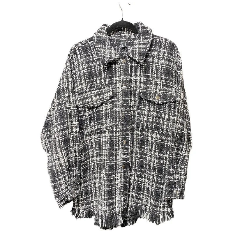 Jacket Shirt By Forever 21 In Black & White, Size: S