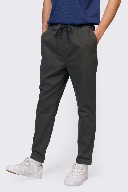 Slim Fit Woven Drawstring Trousers