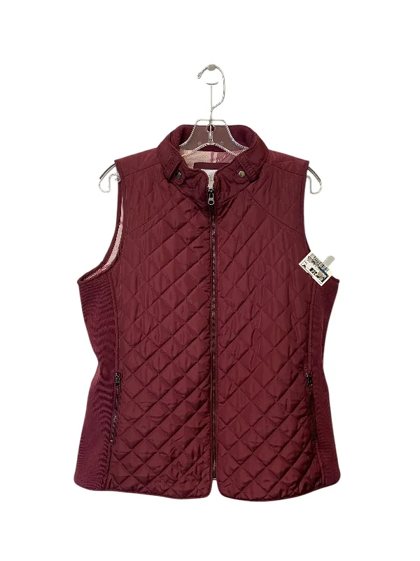 Vest Puffer & Quilted By Market & Spruce In Maroon, Size: L