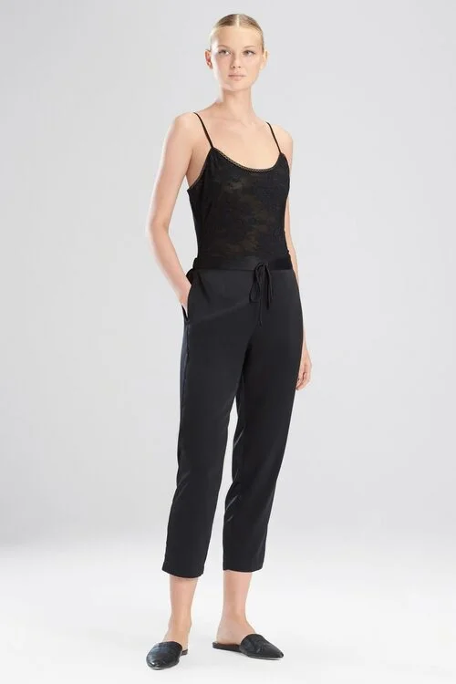 Feathers Satin Elements Cropped Pants