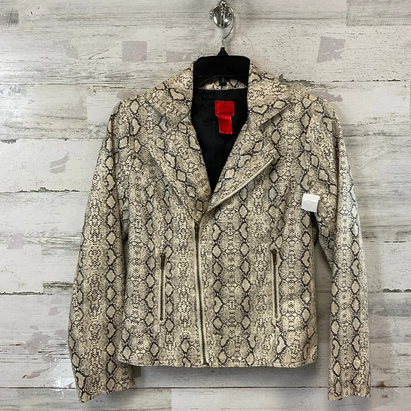 Jacket Moto By Christina In Tan, Size: S