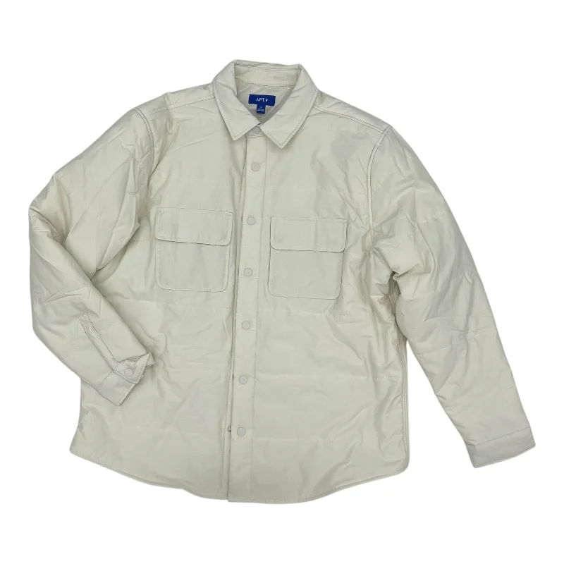 Jacket Puffer & Quilted By Apt 9 In Cream, Size:L