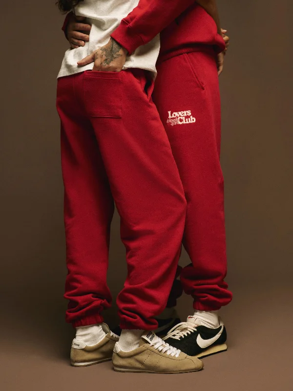 Lovers Club Sweatpants - Cherry Red