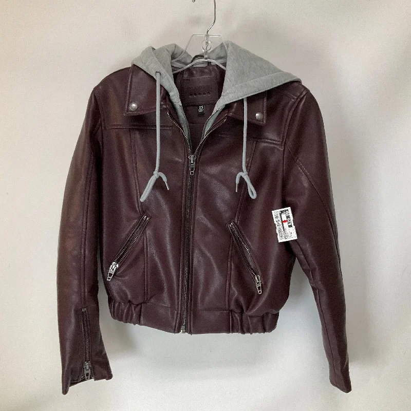 Jacket Moto By Blanknyc In Maroon, Size: Xs