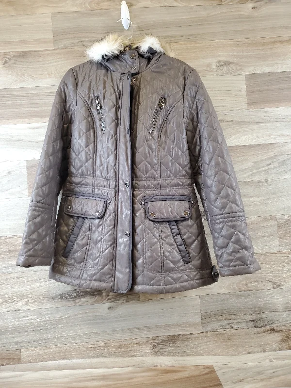 Jacket Puffer & Quilted By Shelli Segal In Grey, Size: M