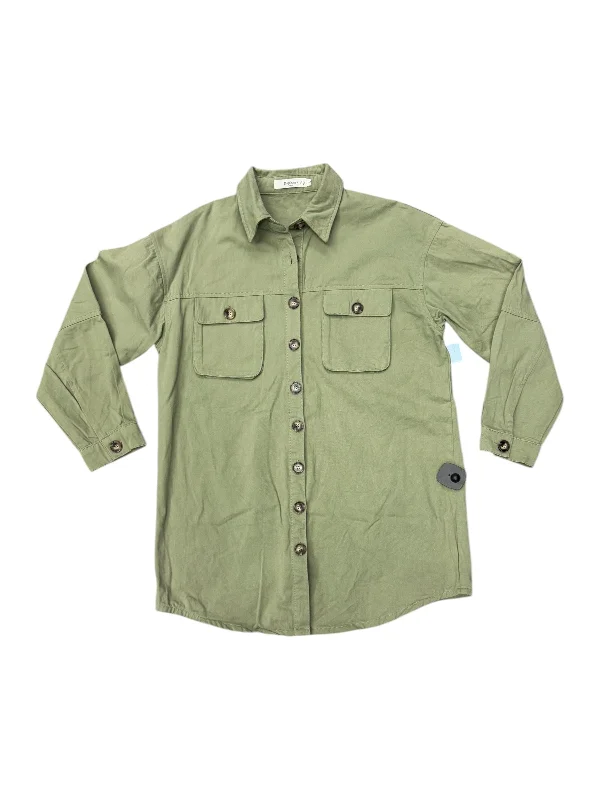 Jacket Shirt By Clothes Mentor In Green, Size: S