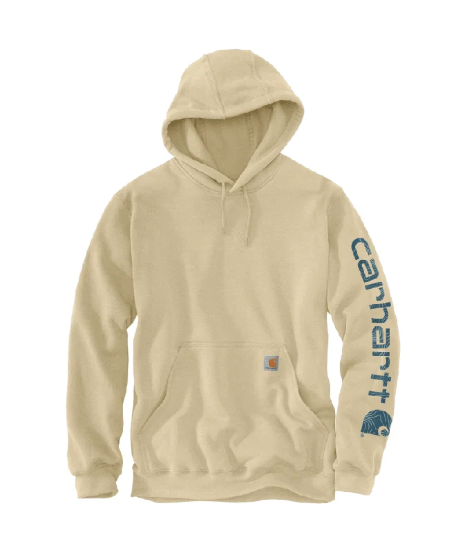 K288 Loose Fit Midweight Logo Sleeve Graphic Hoodie - Beach Heather/Storm Blue/ Big Sky