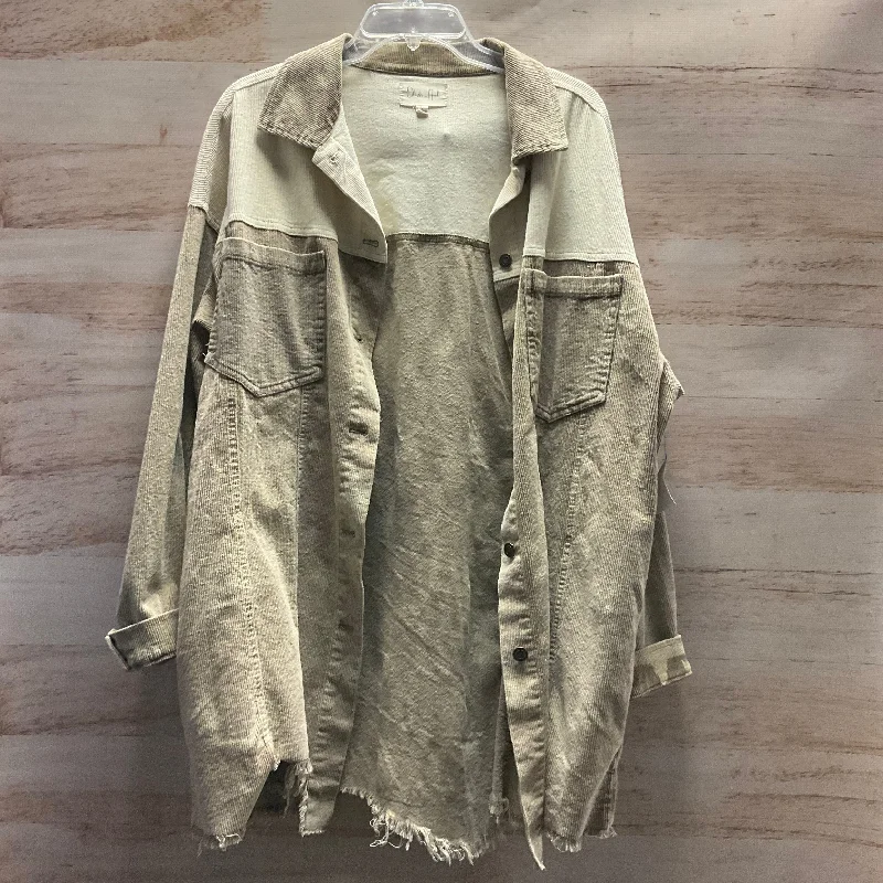 Jacket Shirt By Oli & Hali In Tan, Size: L