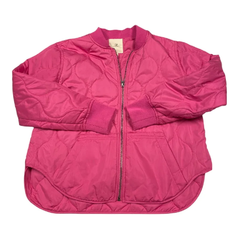 Jacket Puffer & Quilted By Thread And Supply In Pink, Size: S