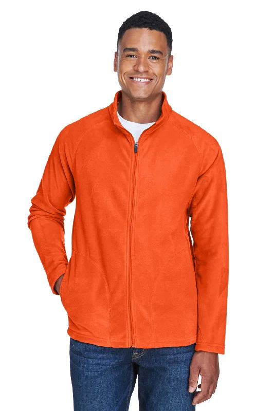 Team 365 Mens Campus Pill Resistant Microfleece Full Zip Jacket - Orange - Closeout